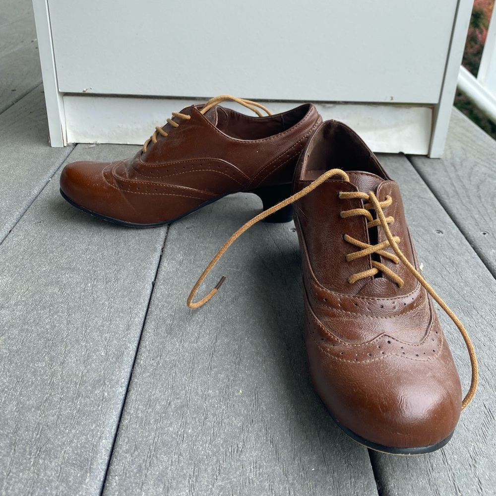 Womens faux leather spats with a heel